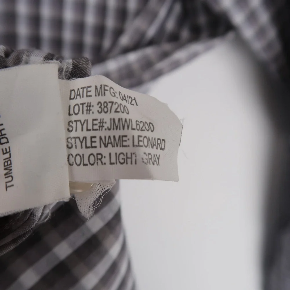 Johnnie-O Leonard Shirt Mens M Gray Check Prep Formance Long Sleeve Button Down - Picture 10 of 10